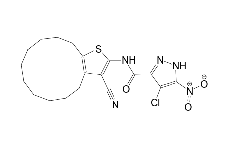 4-chloro-N-(3-cyano-4,5,6,7,8,9,10,11,12,13-decahydrocyclododeca[b]thien-2-yl)-5-nitro-1H-pyrazole-3-carboxamide