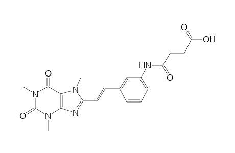 4-Oxo-4-(3-[(E)-2-(1,3,7-trimethyl-2,6-dioxo-2,3,6,7-tetrahydro-1H-purin-8-yl)ethenyl]anilino)butanoic acid