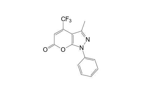 3-methyl-1-phenyl-4-(trifluoromethyl)pyrano[2,3-c]pyrazol-(6H)-one