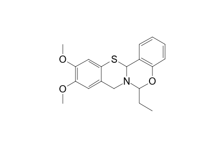 6-ETHYL-10,11-DIMETHOXY-6H,8H,13AH-[1,3]-BENZOXAZINO-[4,3-B]-[1,3]-BENZOTHIAZINE