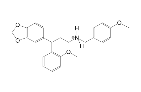 3-(1,3-benzodioxol-5-yl)-N-(4-methoxybenzyl)-3-(2-methoxyphenyl)-1-propanaminium