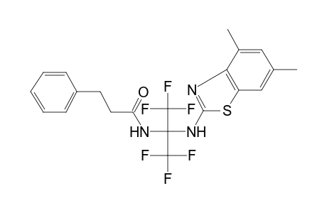 N-[1-[(4,6-dimethyl-1,3-benzothiazol-2-yl)amino]-2,2,2-trifluoro-1-(trifluoromethyl)ethyl]-3-phenyl-propanamide