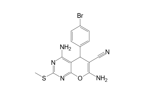 5H-Pyrano[2,3-d]pyrimidine-6-carbonitrile, 4,7-diamino-5-(4-bromophenyl)-2-(methylthio)-