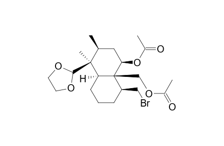 4a(2H)-Naphthalenemethanol, 4-(acetyloxy)-5-(bromomethyl)-1-(1,3-dioxolan-2-yl)octahydro-1,2-dimethyl-, acetate, (1.alpha.,2.beta.,4.beta.,4a.beta.,5.beta.,8a.alpha.)-(.+-.)-