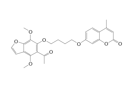 1-(5-ACETYL-4,7-DIMETHOXYBENZOFURAN-6-YLOXY)-4-(4-METHYLCOUMARIN-7-YLOXY)-BUTANE