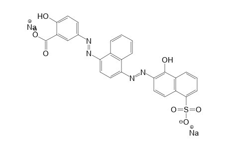 Benzoic acid, 2-hydroxy-5-[[4-[(1-hydroxy-5-sulfo-2-naphthalenyl)azo]-1-naphthalenyl]azo]-, disodium salt