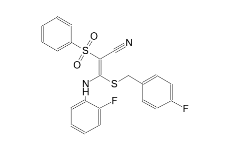 2-propenenitrile, 3-[(2-fluorophenyl)amino]-3-[[(4-fluorophenyl)methyl]thio]-2-(phenylsulfonyl)-, (2E)-