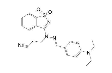 propanenitrile, 3-[(2E)-2-[[4-(diethylamino)phenyl]methylene]-1-(1,1-dioxido-1,2-benzisothiazol-3-yl)hydrazino]-