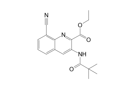 Ethyl 3-[(2,2-dimethylpropanoyl)amino]-8-cyanoquinoline-2-carboxylate