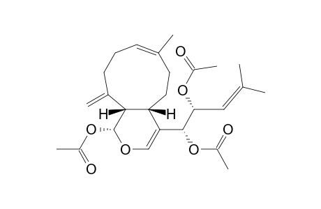 3-Pentene-1,2-diol, 1-[1-(acetyloxy)-1,4a,5,6,9,10,11,11a-octahydro-7-methyl-11-methylene cyclonona[c]pyran-4-yl]-4-methyl-, diacetate, [1R-[1R*,4(1R*,2R*),4aS*,7E,11aR*]]-