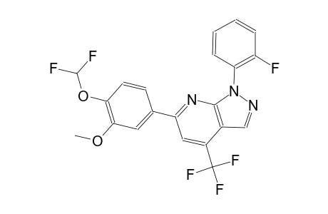 1H-pyrazolo[3,4-b]pyridine, 6-[4-(difluoromethoxy)-3-methoxyphenyl]-1-(2-fluorophenyl)-4-(trifluoromethyl)-