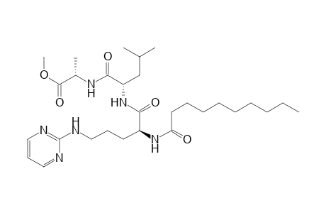 L-Alanine, N-[N-[N2-(1-oxodecyl)-N5-pyrimidinyl-L-ornithyl]-L-leucyl]-, methyl ester