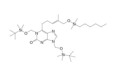 (E)-1,9-Dihydro-1,9-bis[(tert-butyldimethylsilyloxy)methyl]-6-(4-methyl-5-hexyldimethylsiloxypent-3-en-1-yl)-2H-purin-2-one