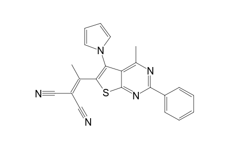 6-(2,2-Dicyano-1-methylvinyl)-5-(1-pyrrolyl)-4-methyl-2-phenylthieno[2,3-d]pyrimidine