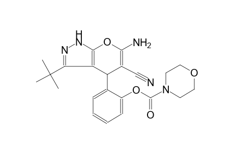 2-(6-amino-3-tert-butyl-5-cyano-1,4-dihydropyrano[2,3-c]pyrazol-4-yl)phenyl 4-morpholinecarboxylate