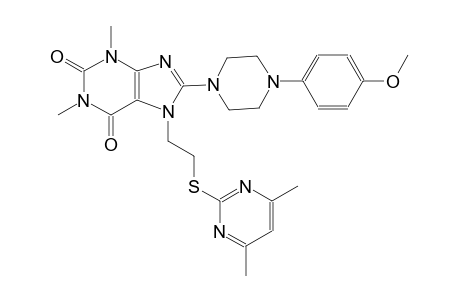 7-{2-[(4,6-dimethyl-2-pyrimidinyl)sulfanyl]ethyl}-8-[4-(4-methoxyphenyl)-1-piperazinyl]-1,3-dimethyl-3,7-dihydro-1H-purine-2,6-dione