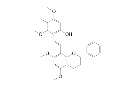 Phenol, 2-[2-(3,4-dihydro-5,7-dimethoxy-2-phenyl-2H-1-benzopyran-8-yl)ethenyl]-3,5-dimethoxy-4-methyl-, [S-(E)]-