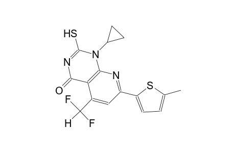 pyrido[2,3-d]pyrimidin-4(1H)-one, 1-cyclopropyl-5-(difluoromethyl)-2-mercapto-7-(5-methyl-2-thienyl)-