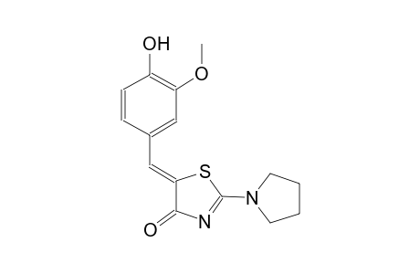 (5Z)-5-(4-hydroxy-3-methoxybenzylidene)-2-(1-pyrrolidinyl)-1,3-thiazol-4(5H)-one