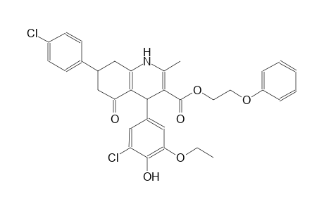 2-phenoxyethyl 4-(3-chloro-5-ethoxy-4-hydroxyphenyl)-7-(4-chlorophenyl)-2-methyl-5-oxo-1,4,5,6,7,8-hexahydro-3-quinolinecarboxylate