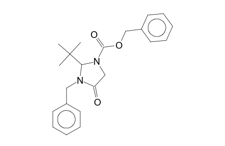 1-Imidazolidinecarboxylic acid, 2-(1,1-dimethylethyl)-4-oxo-3-(phenylmethyl)-, phenylmethyl ester, (s)-