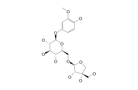 OSMANTOLIDE;METHOXYHYDROQUINONE-4-O-BETA-D-APIOFURANOSYL-(1->6)-O-BETA-D-GLUCOPYRANOSIDE