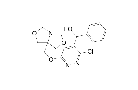 rac-3-Chloro-4-(.alpha.-hydroxybenzyl)-6-[(3,7-dioxa-r-1-azabicyclo[3.3.0]oct-c-5-yl)methoxy]pyridazine