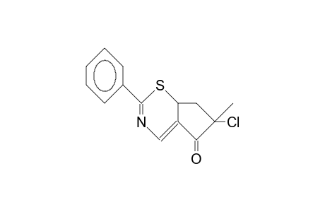 6-Chloro-2-phenyl-6-methyl-5,6,7,7a-tetrahydro-cyclopenta(B)-1,3-thiazin-5-one