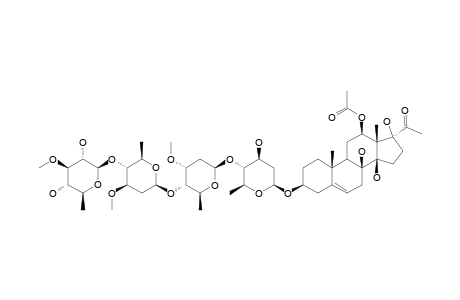METAPLEXIGENIN_3-O-BETA-D-THEVETOPYRANOSYL-(1->4)-BETA-D-OLEANDROPYRANOSYL-(1->4)-BETA-CYMAROPYRANOSYL-(1->4)-BETA-D-CANAROPYR
