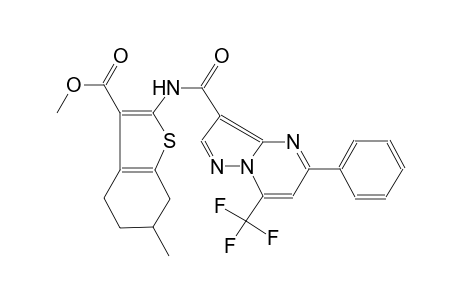methyl 6-methyl-2-({[5-phenyl-7-(trifluoromethyl)pyrazolo[1,5-a]pyrimidin-3-yl]carbonyl}amino)-4,5,6,7-tetrahydro-1-benzothiophene-3-carboxylate