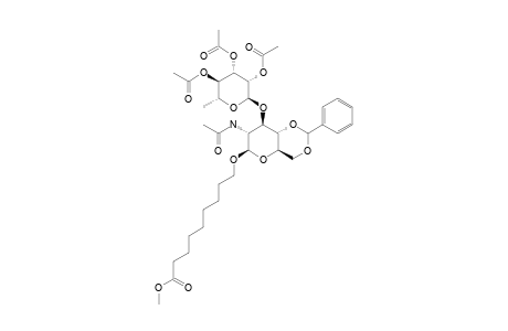 8-METHOXYCARBONYLOCTYL-2-ACETAMIDO-3-O-(2,3,4-TRI-O-ACETYL-ALPHA-L-RHAMNOPYRANOSYL)-4,6-O-BENZYLIDENE-2-DEOXY-BETA-D-GLUCOPYRANOSIDE