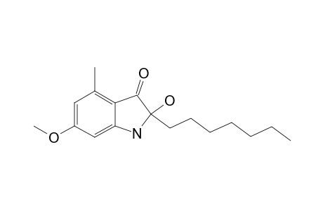 MELOCHICORINE;2-HEPTYL-2-HYDROXY-4-METHYL-6-METHOXYPSEUDOOXINDOLE