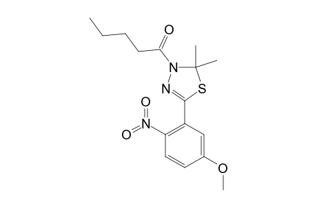 3-BUTYLCARBONYL-5-(2-NITRO-5-METHOXYPHENYL)-2,2-DIMETHYL-2,3-DIHYDRO-1,3,4-THIADIAZOLE