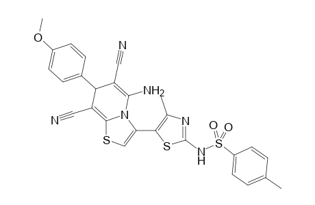 N-(5-(5-Amino-6,8-dicyano-7-(4-methoxyphenyl)-7H-thiazolo[3,2-a]pyridin-3-yl)-4-methylthiazol-2-yl)-4-methylbenzenesulfonamide