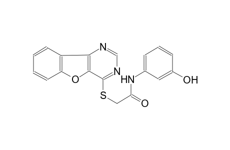 2-([1]benzofuro[3,2-d]pyrimidin-4-ylsulfanyl)-N-(3-hydroxyphenyl)acetamide