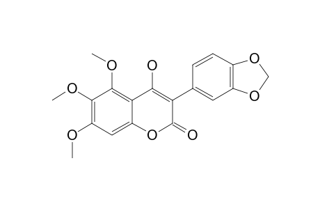 4-HYDROXY-5,6,7-TRIMETHOXY-3-(3',4'-METHYLENEDIOXY)-PHENYLCOUMARIN