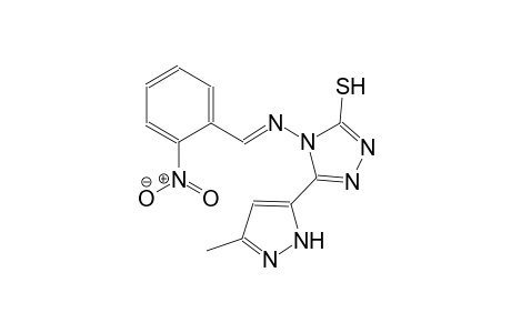 5-(3-methyl-1H-pyrazol-5-yl)-4-{[(E)-(2-nitrophenyl)methylidene]amino}-4H-1,2,4-triazole-3-thiol