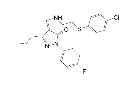 (4Z)-4-[[2-(4-chlorophenyl)sulfanylethylamino]methylene]-2-(4-fluorophenyl)-5-propyl-pyrazol-3-one