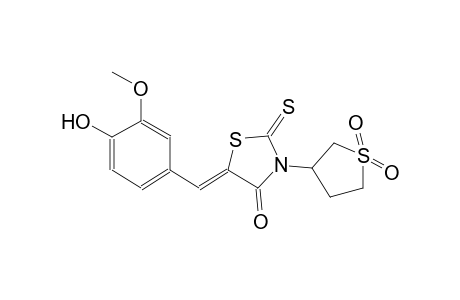 (5Z)-3-(1,1-dioxidotetrahydro-3-thienyl)-5-(4-hydroxy-3-methoxybenzylidene)-2-thioxo-1,3-thiazolidin-4-one