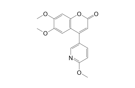 2H-1-Benzopyran-2-one, 6,7-dimethoxy-4-(6-methoxy-3-pyridinyl)-
