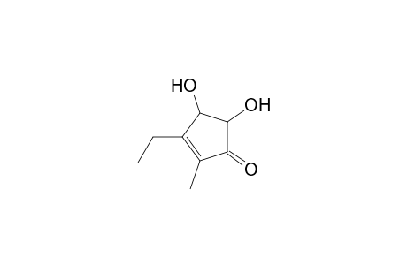 trans-2-methyl-3-ethyl-4,5-dihydroxycyclopent-2-enone