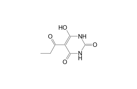 2,4(1H,3H)-pyrimidinedione, 6-hydroxy-5-(1-oxopropyl)-