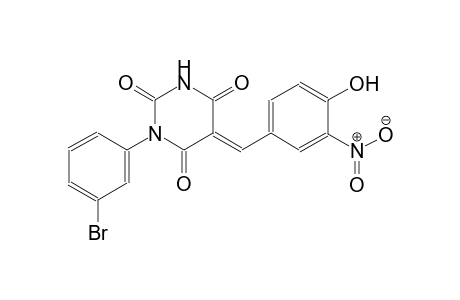 (5E)-1-(3-bromophenyl)-5-(4-hydroxy-3-nitrobenzylidene)-2,4,6(1H,3H,5H)-pyrimidinetrione