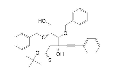 tert-Butyl (-)-(3S,4S,5R)-4,5-Bis(benzyloxy)-3,6-dihydroxy-3-(phenylethynyl)hexanethioate