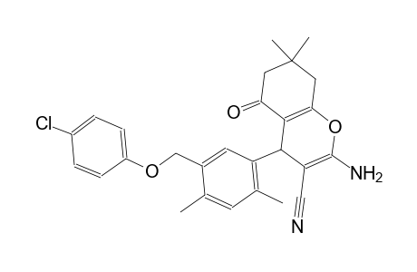 2-amino-4-{5-[(4-chlorophenoxy)methyl]-2,4-dimethylphenyl}-7,7-dimethyl-5-oxo-5,6,7,8-tetrahydro-4H-chromene-3-carbonitrile