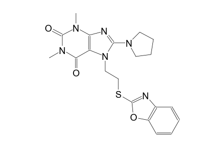 7-[2-(1,3-benzoxazol-2-ylsulfanyl)ethyl]-1,3-dimethyl-8-(1-pyrrolidinyl)-3,7-dihydro-1H-purine-2,6-dione