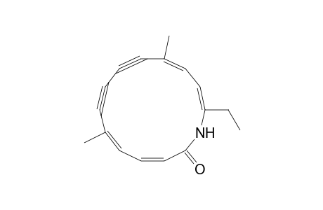 Azacyclotetradeca-3,5,11,13-tetraene-7,9-diyn-2-one, 14-ethyl-6,11-dimethyl-, (E,E,Z,Z)-