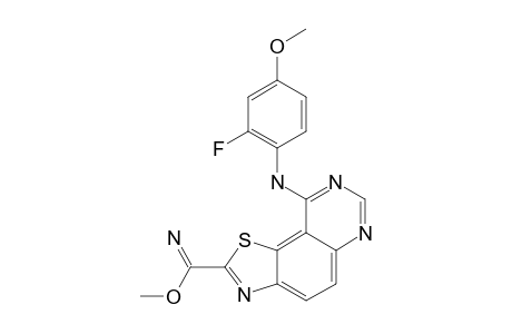 METHYL-9-(2-FLUORO-4-METHOXYPHENYLAMINO)-THIAZOLO-[5,4-F]-QUINAZOLINE-2-CARBIMIDATE