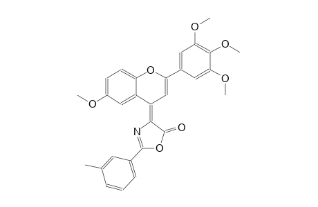 (4Z)-4-[6-methoxy-2-(3,4,5-trimethoxyphenyl)-4H-chromen-4-ylidene]-2-(3-methylphenyl)-1,3-oxazol-5(4H)-one