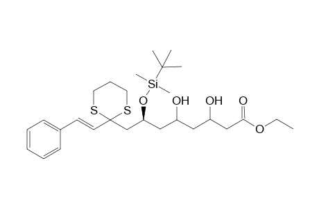 Ethyl 7-(tert-Butyldimethylsiloxy)-3,5-dihydroxy-8-(2-styryl-[1,3]dithian-2-yl)octanoate isomer